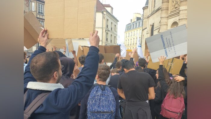 Prendre part aux manifestations étudiantes : c’est aussi le rôle d’un président de la Fage. - © M. Lesénéchal