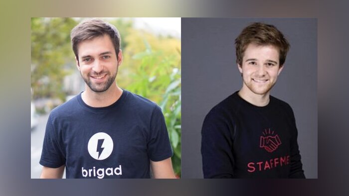 Florent Malbranche, CEO de Brigad, et Jean-Baptiste Achard, CEO de StaffMe - © D.R.