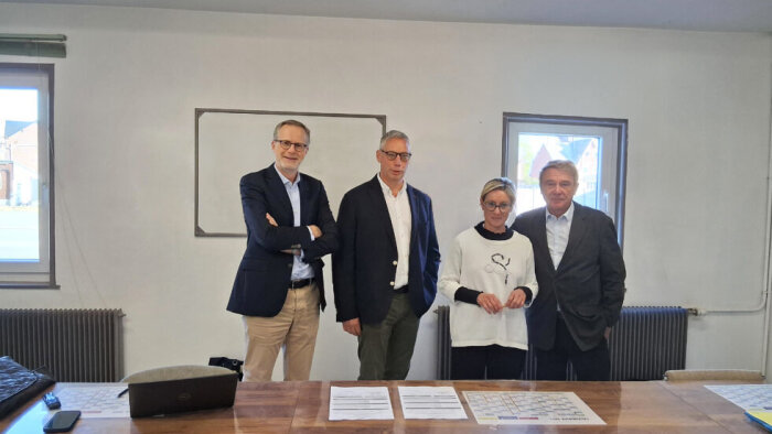 Stéphane Michel, Antoine Hacard et les propriétaires de Sogescaut, J-P et M-C Ethuin - © Cérèsia