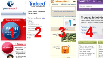 Le classement des sites emploi en France en février 2013 - © D.R.