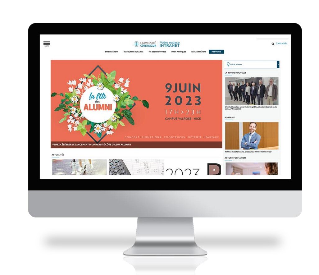 L’intranet de l’Université Côte d’Azur vise notamment à centraliser l’information. - © Université Côte d’Azur