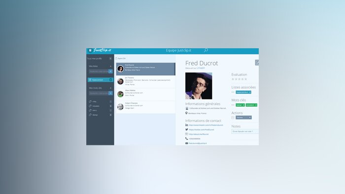 JustClip.it capture et trie les profils des réseaux sociaux