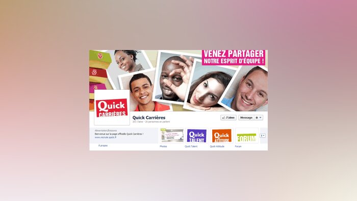 Quick Carrières arrive sur Facebook