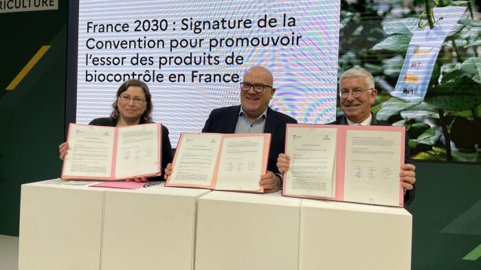 Maud Faipoux, dir. DGAL, Bruno Bonnell, secrétaire général SGPI et Benoît Vallet, dg de l’Anses - © SGPI