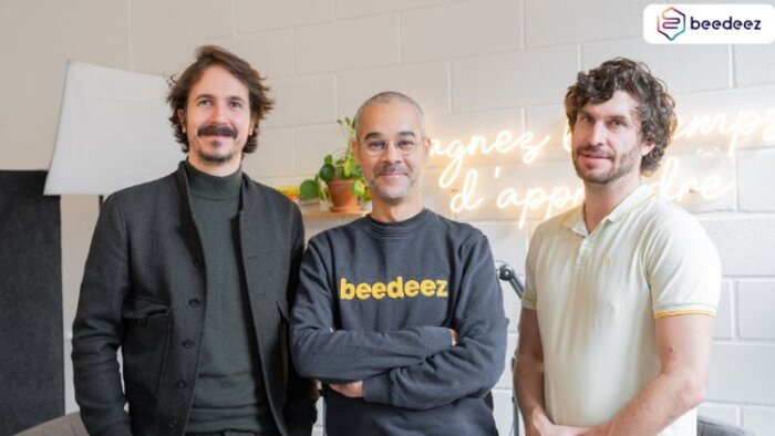 3 des cofondateurs de Beedeez (« LMS de terrain ») : Julien Huelvan, Rémi Deh, Morgan Laupies - © D.R.
