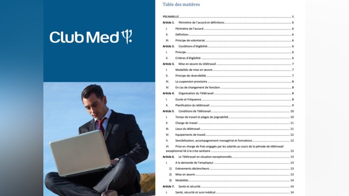 Club Med : accord télétravail signé par toutes les OS (CFDT, CFTC, FGTA-FO, Unsa)