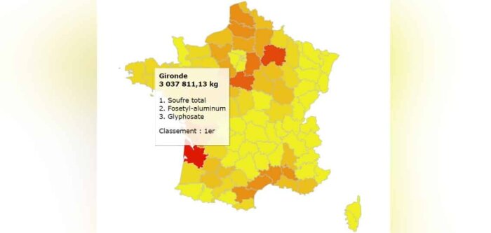 Pesticides, Générations futures publie la carte des achats par département