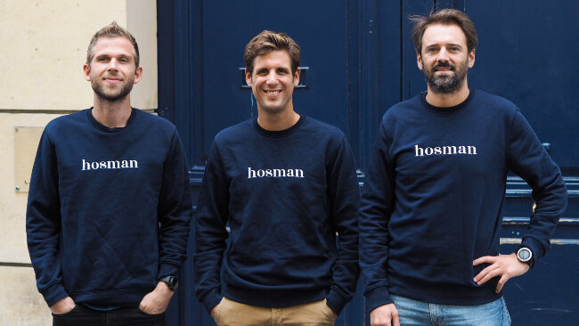 Benjamin Bavuz, Stanislas de Dinechin et Paul-Henri Chopin, les cofondateurs de Hosman - © D.R.