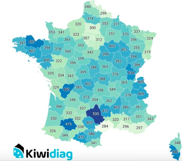 Prix moyen des diagnostics immobiliers pour la vente pour d’une maison de 90-120 m2. - © Kiwidiag