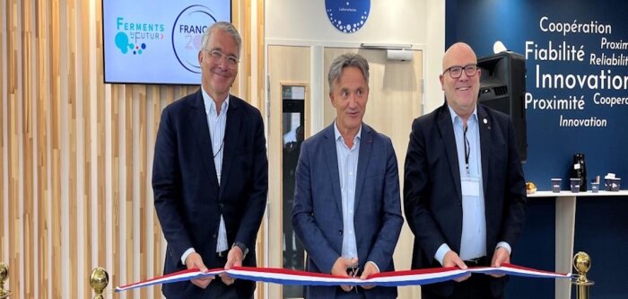 Antoine Baule, Philippe Mauguin et Bruno Bonnell, lors de l’inauguration à Saclay le 10 octobre 2024 - © D.R.