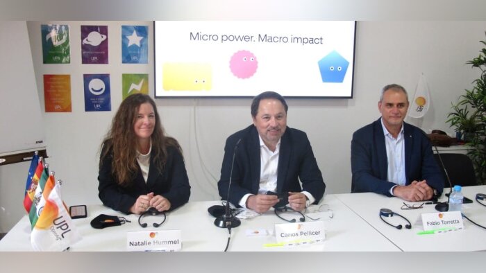 Natalie Hummel, responsable de la recherche pour la division NPP d’UPL, Carlos Pellicer, responsable - © D.R.