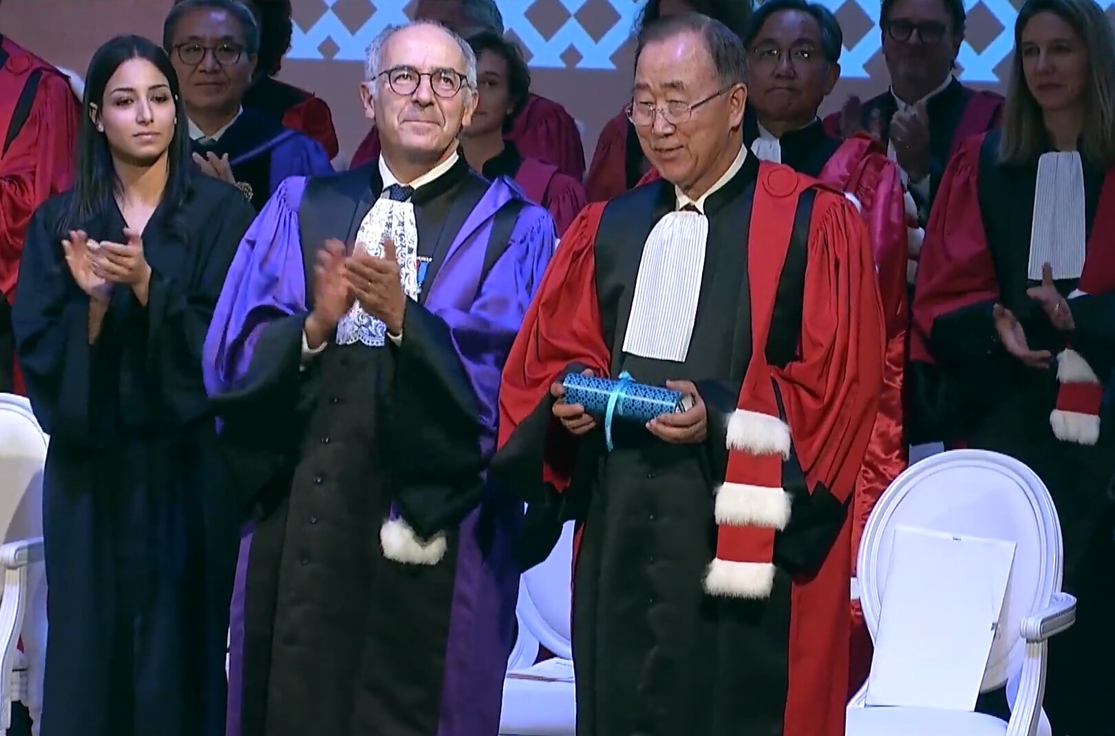 En décembre 2018, le huitième secrétaire général des Nations-Unies, Ban Ki-moon, a été diplômé docteur Honoris Causa de l’Université de Bordeaux. - © Université de Bordeaux (capture d’écran)