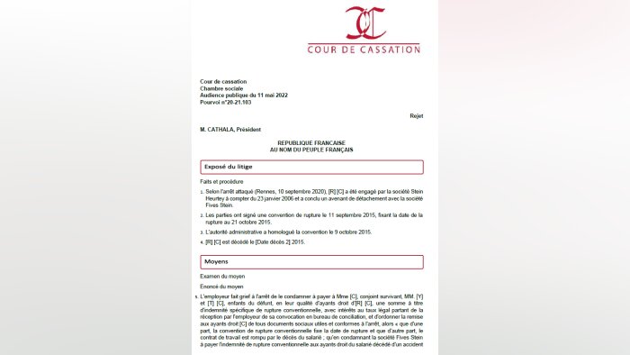 Cass. soc., 11/05/2022, n° 20-21 103 - © D.R.