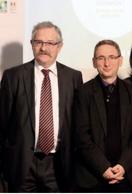 François Paquis avec le président de l’Université Clermont Auvergne, Mathias Bernard. - © ESC Clermont