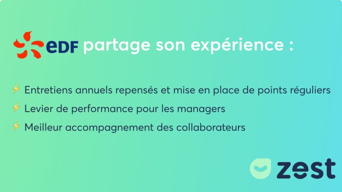 EDF partage son expérience avec ZestMeUp : comment s’inscrire dans l’entretien annuel d’évaluation ? - © D.R.