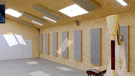 Une vue synthétique du studio d’enregistrement en cours de construction. - © D.R.