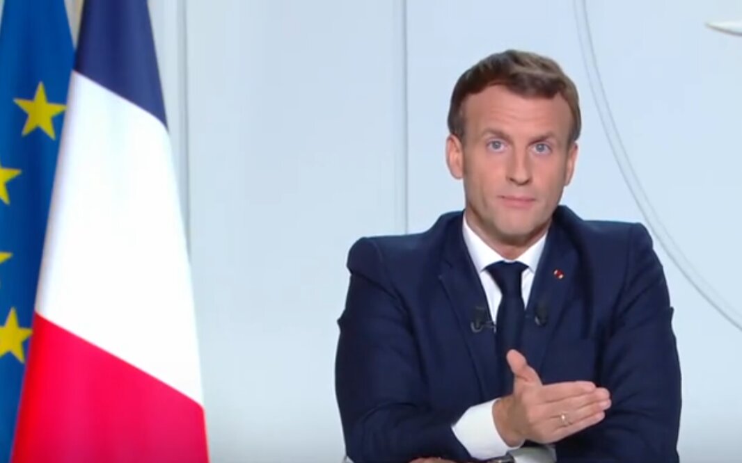 Emmanuel Macron lors de son allocution du 28 octobre - © Élysée