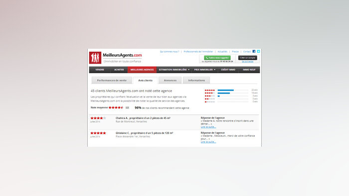 Les avis clients, une vitrine virtuelle pour les agences immobilières - Par MeilleursAgents.com