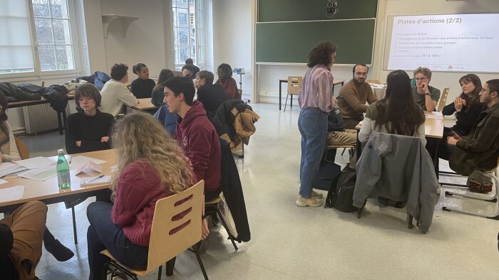 Les étudiants devaient proposer des solutions aux enjeux du développement soutenable de l’IA. - © Campus Matin