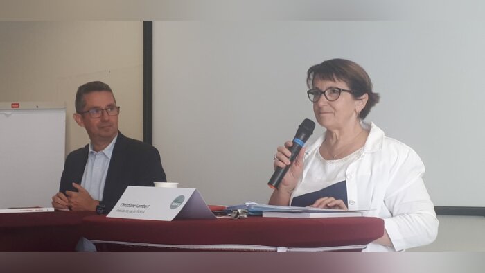 Jérôme Despey, secrétaire général, et Christiane Lambert, présidente de la FNSEA. - © D.R.