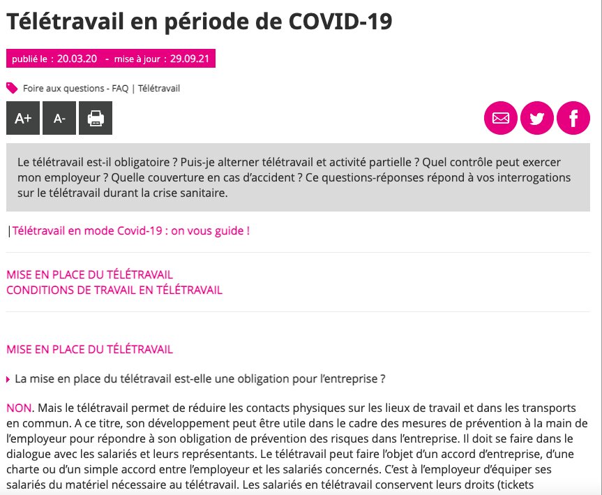 Guide Questions/Réponses du ministère du Travail - © DR.