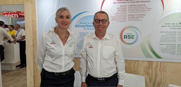 Sophie Thouénon, directrice bio, développement durable et solutions protéinées, avec Philippe Manry, - © D.R.