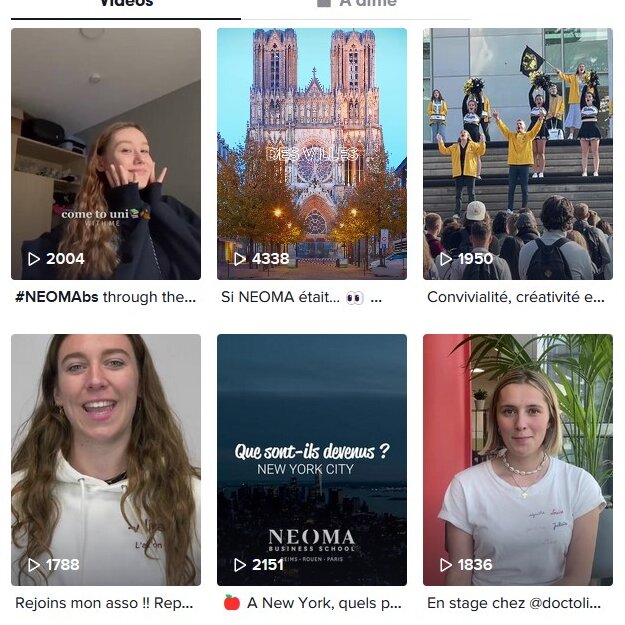 Seule une trentaine d’établissements du supérieur ont une chaîne Tik-Tok. - © Tik-Tok