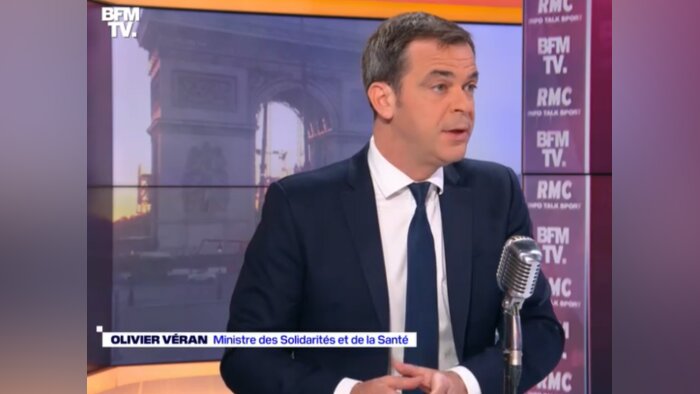 Olivier Véran, ministre des Solidarités et de la santé, sur l’antenne de BFM TV, le 22/10/2021 - © D.R.