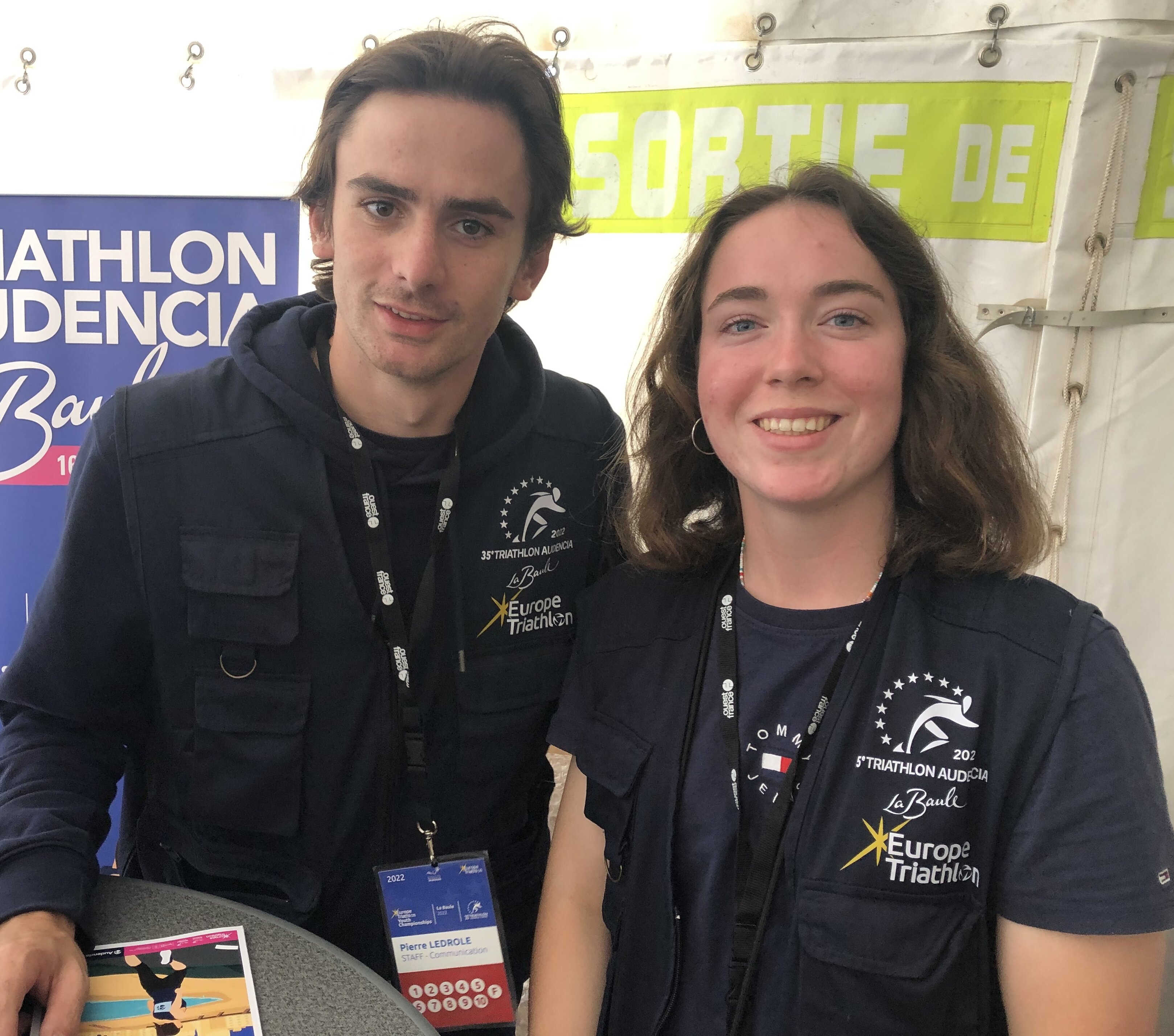 Pierre Ledrole et Sarah Garnier du pôle communication de l’association étudiante du triathlon - © Campus Matin
