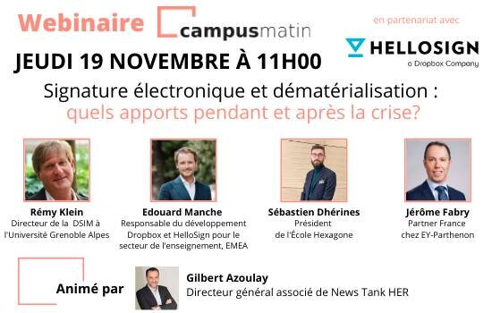 Un webinaire Campus Matin et HelloSign - © Campus Matin