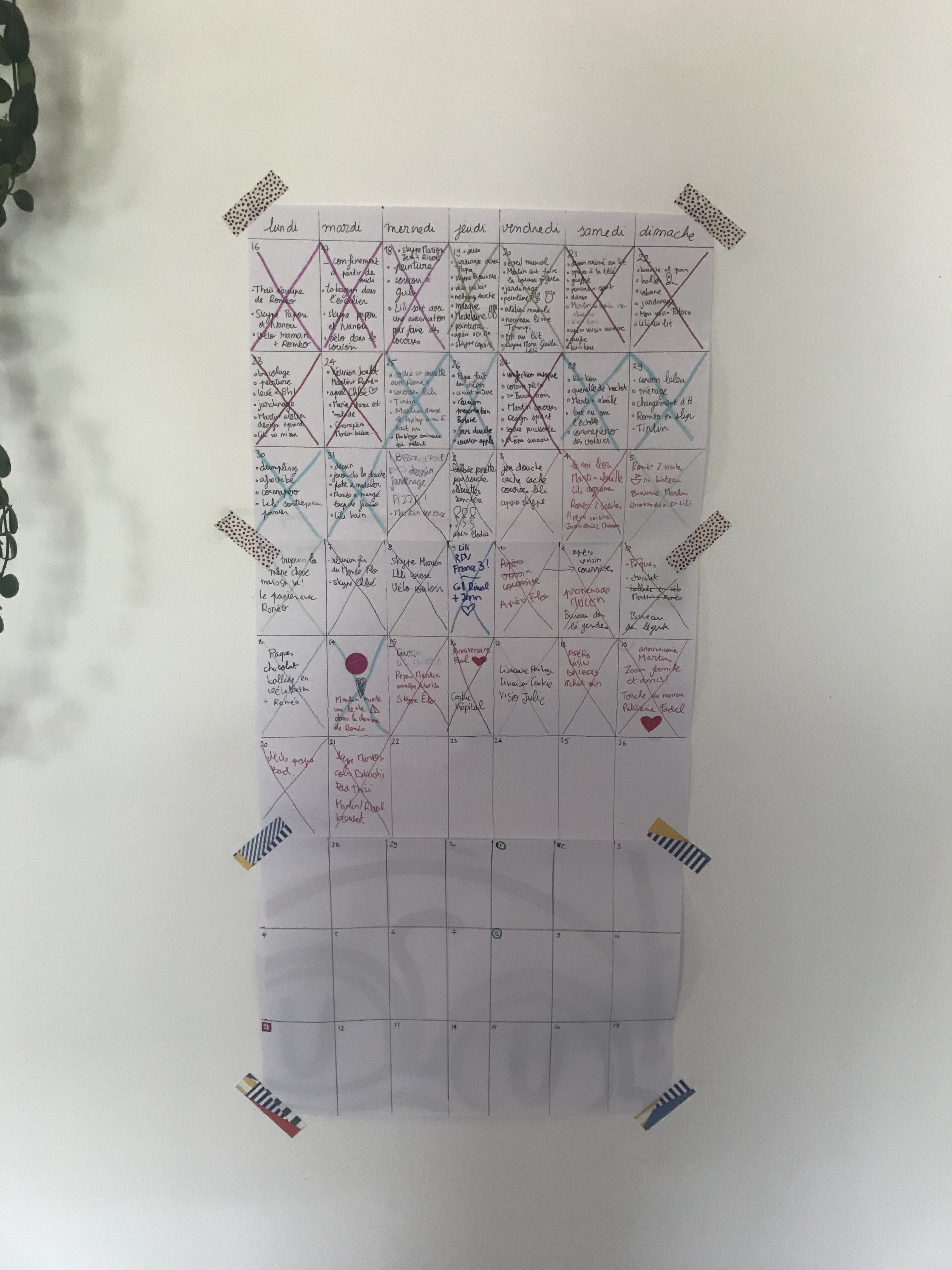 Le calendrier de confinement de la contributrice Lili Sohn. - © Mucem