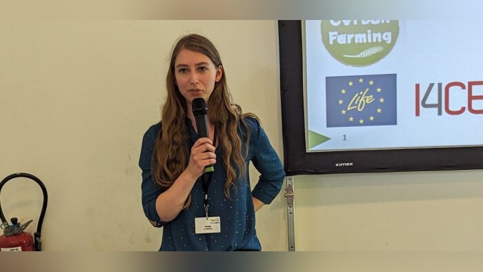Anaïs L’Hôte, cheffe de projet au service environnement à l’Idele, le 14 septembre 2023 au Salon des - © D.R.
