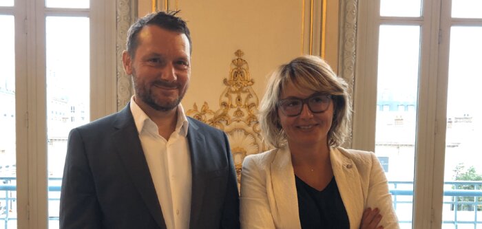 Nicolas Broutin, président France de Yara, et Delphine Guey, directrice de la communication et des r - © D.R.