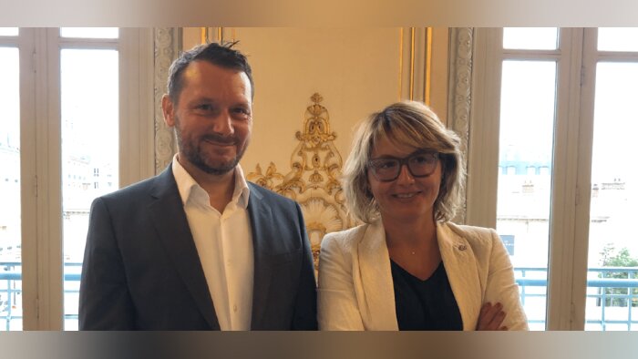 Nicolas Broutin, président France de Yara, et Delphine Guey, directrice de la communication et des r - © D.R.