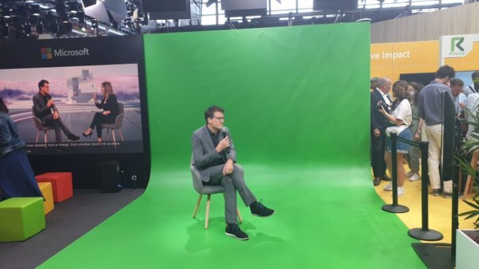 Jean-Christophe Pitié, COO de Microsoft France, dans une interview en holoportation à VivaTech - © D.R.