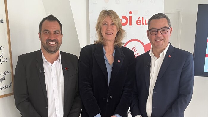 Damien Orts, associé Orpi ; Corrine Berec, vice-présidente ; et Guillaume Martinaud président d’Orpi - © Immomatin