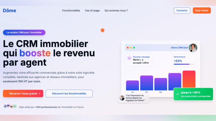 CRM Immobilier Dôme, de Liberkeys. - © D.R.