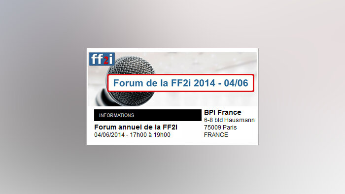 Le prochain forum de la FF2i aura lieu le 4 juin autour du thème de la performance