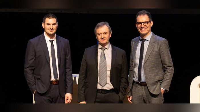 Florent Estebenet, président du groupe coopératif Vivadour , Nicolas Escamez, directeur de la straté - © D.R.