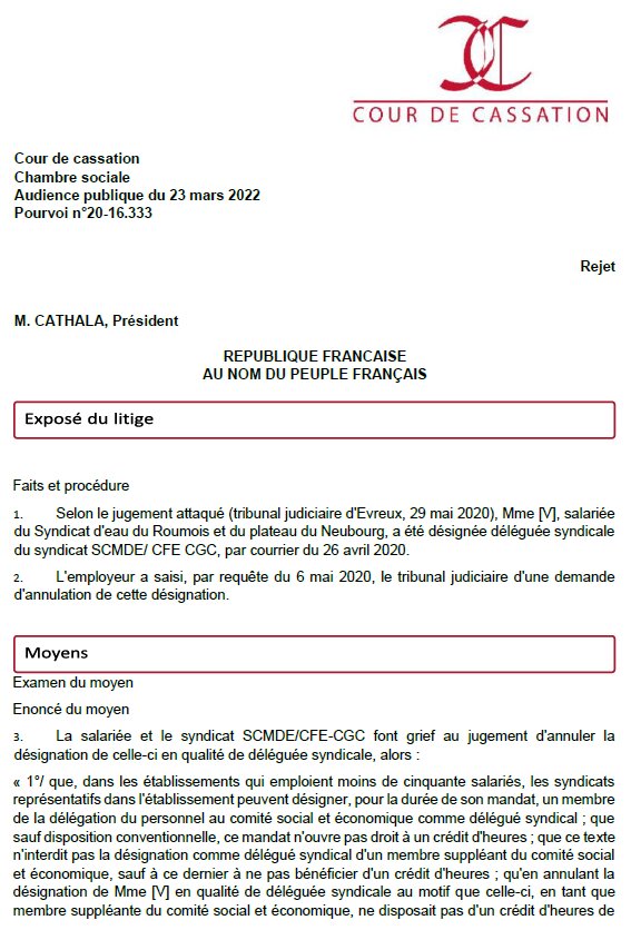 Cass. soc., 23/03/2022, n° 20-16 333 - © D.R.