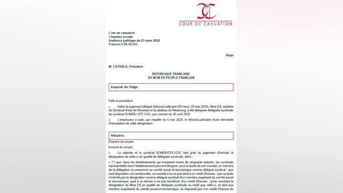 Cass. soc., 23/03/2022, n° 20-16 333 - © D.R.