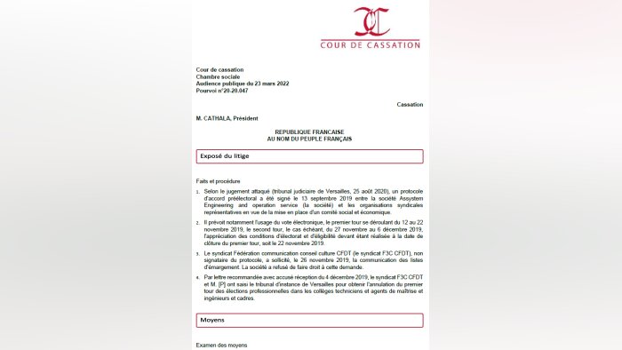 Cass. soc., 23/03/2022, n° 20-20 047 - © D.R.