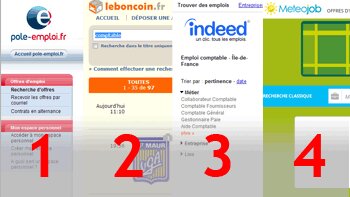 Le classement des sites emploi de juin 2014 - © D.R.