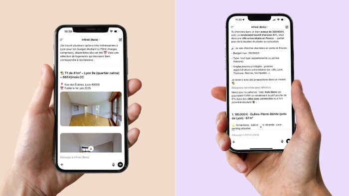 Avec Inifinid, la recherche immobilière s’effectue désormais avec ChatGPT. - © D.R.