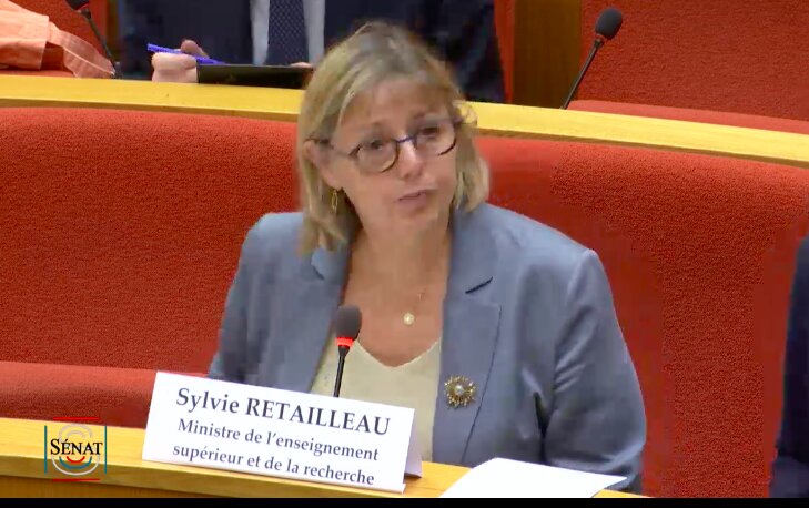 Le Sénat a auditionné la ministre de l’ESR, Sylvie Retailleau le 11 juillet. - © D.R.