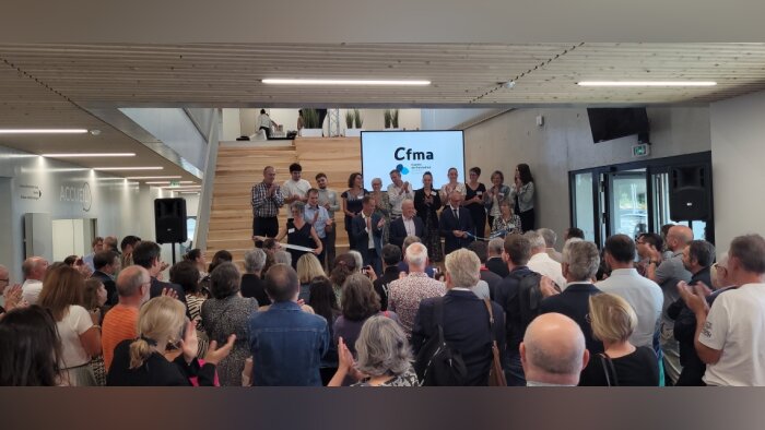 Marielle Gallouet, responsable du CFMA, Emmanuel Commault, directeur général de la Cooperl, Bernard - © D.R.