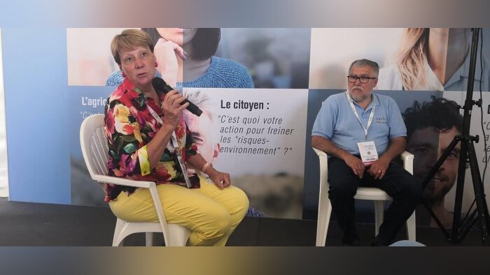 Anne-Claire Vial, présidente d’Arvlais, et Norbert Benamou, directeur général, lors des Culturales, - © D.R.