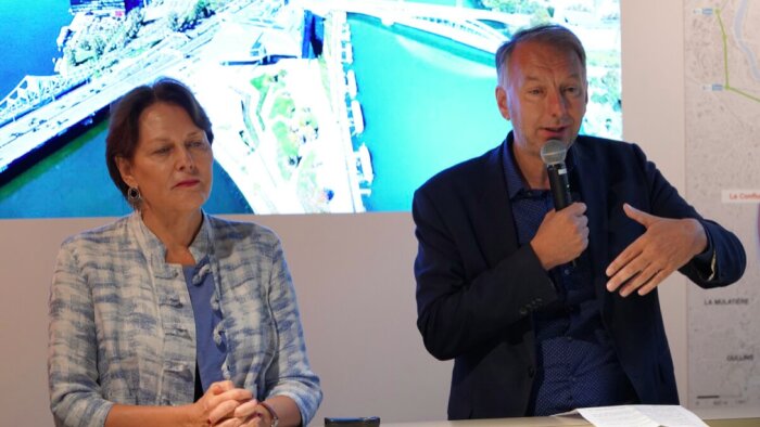 Véronique Bédague, PDG de Nexity, et Bruno Bernard, président de la Métropole de Lyon - © D.R.