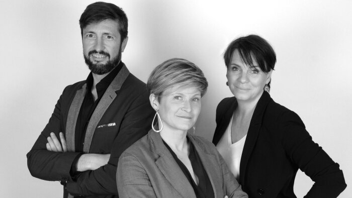 Caroline Liby, la fondatrice, entourée de deux associés : Thierry Buffet et Gaëlle Duranton. - © D.R.