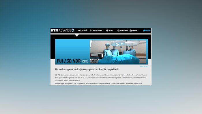 3D Virtual Operating Room : le serious game du bloc opératoire